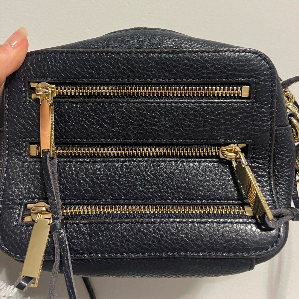 Rebecca Minkoff Navy Crossbody Bag with Gold Chain & Hardware